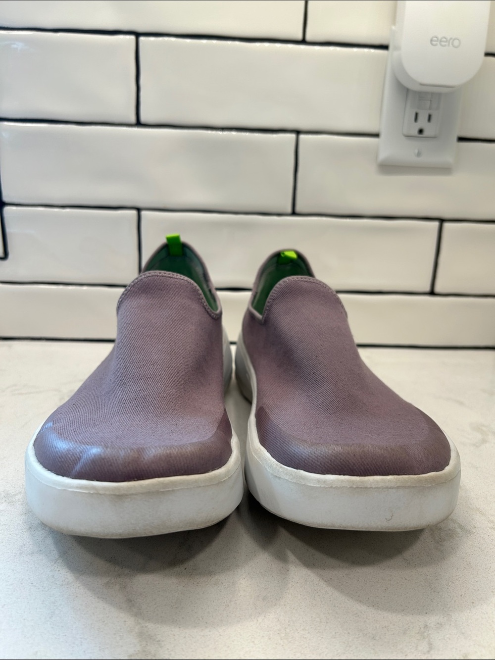 Oofos Womens OOmg Eezee Slip On Shoe Size11 Mauve Purple Recovery Comfort Sporty - Picture 7 of 15
